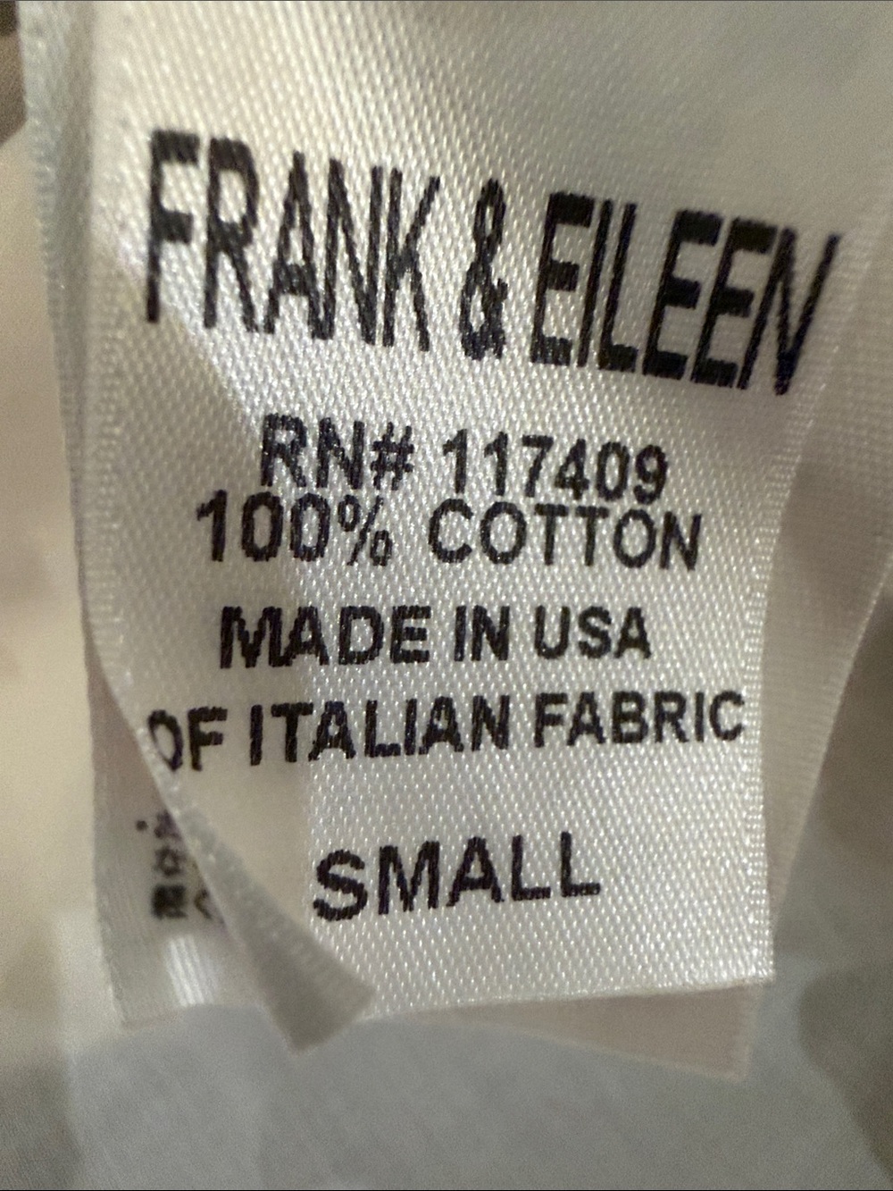 Frank & Eileen White Casual Button-Down Shirt - Frankandeileen.com for sizing - Picture 10 of 10